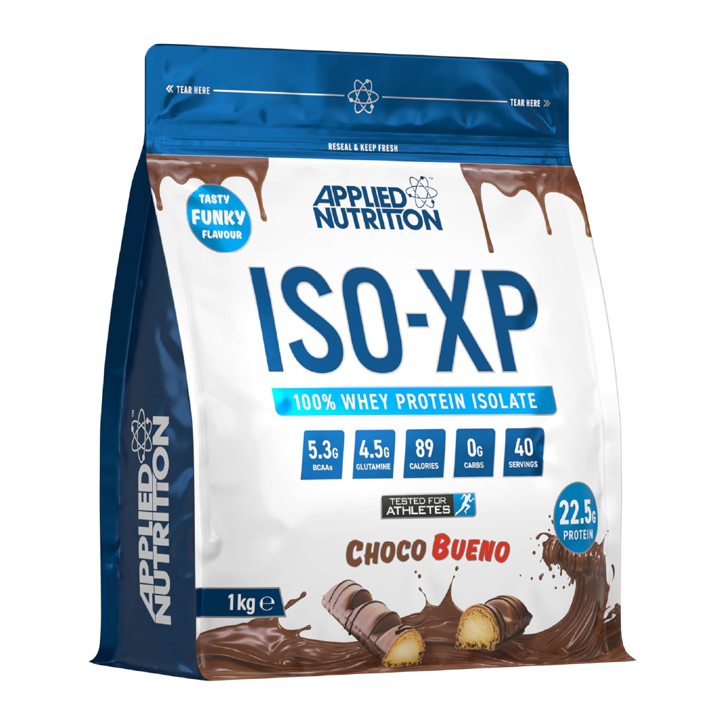 An Iso-Xp, 100% Whey Protein Isolate Choco Bueno, High-quality chocolate flavored whey protein isolate, 1kg