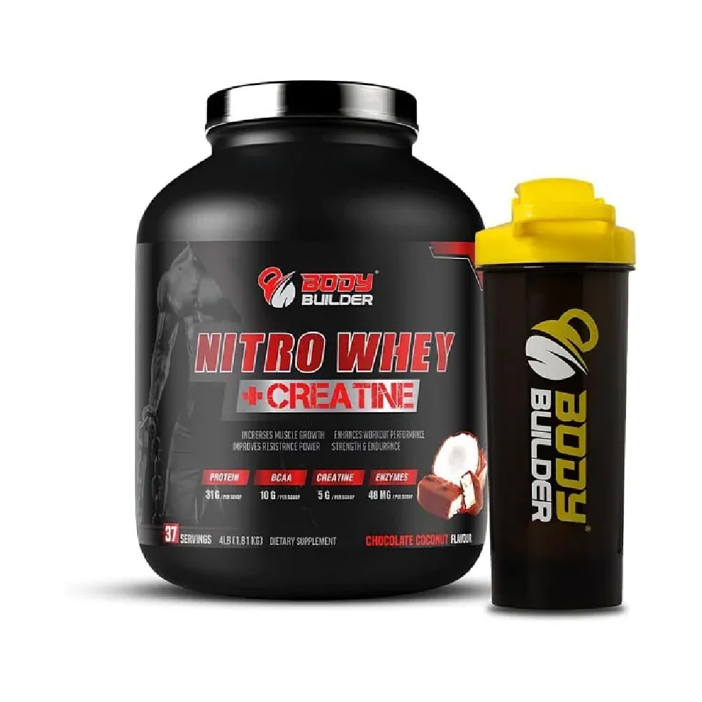 BB, Nitro Whey + Creatine Chocolate Coconut, Whey protein with creatine, chocolate coconut flavor, 4lb