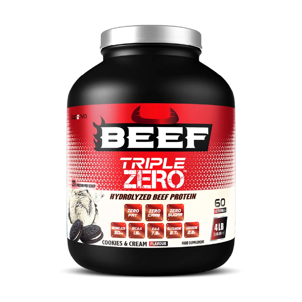 Laperva, Beef Triple Zero Cookies & Cream Protein Powder, High protein beef isolate powder, 4lb