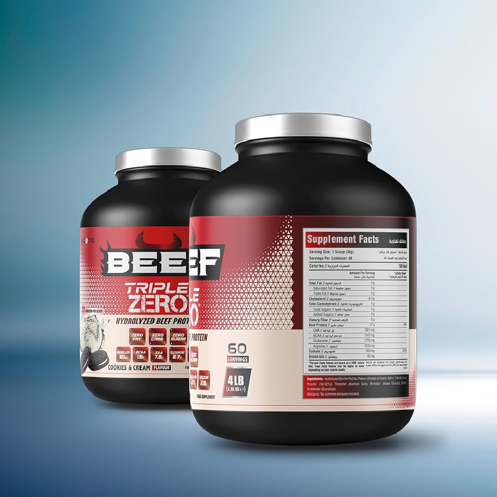 Laperva, Beef Triple Zero Cookies & Cream Protein Powder, High protein beef isolate powder, 4lb