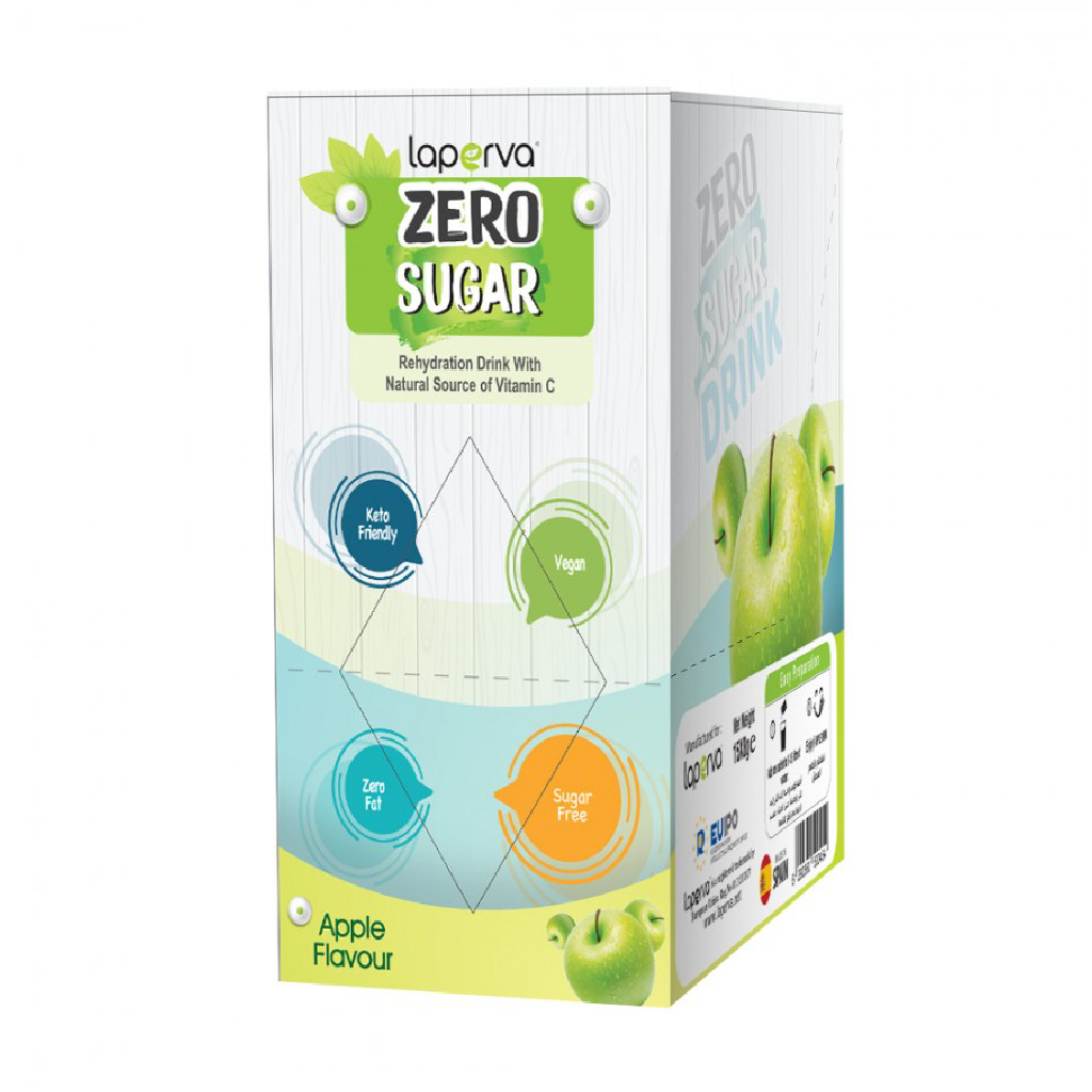 Laperva, Zero Sugar Apple Drink, Sugar-free apple flavored drink powder, 8g