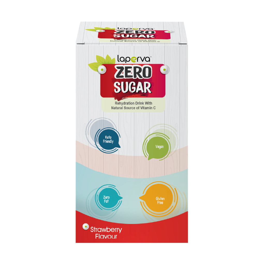 Laperva, Zero Sugar Strawberry Drink, Sugar-free strawberry flavored drink powder, 8g