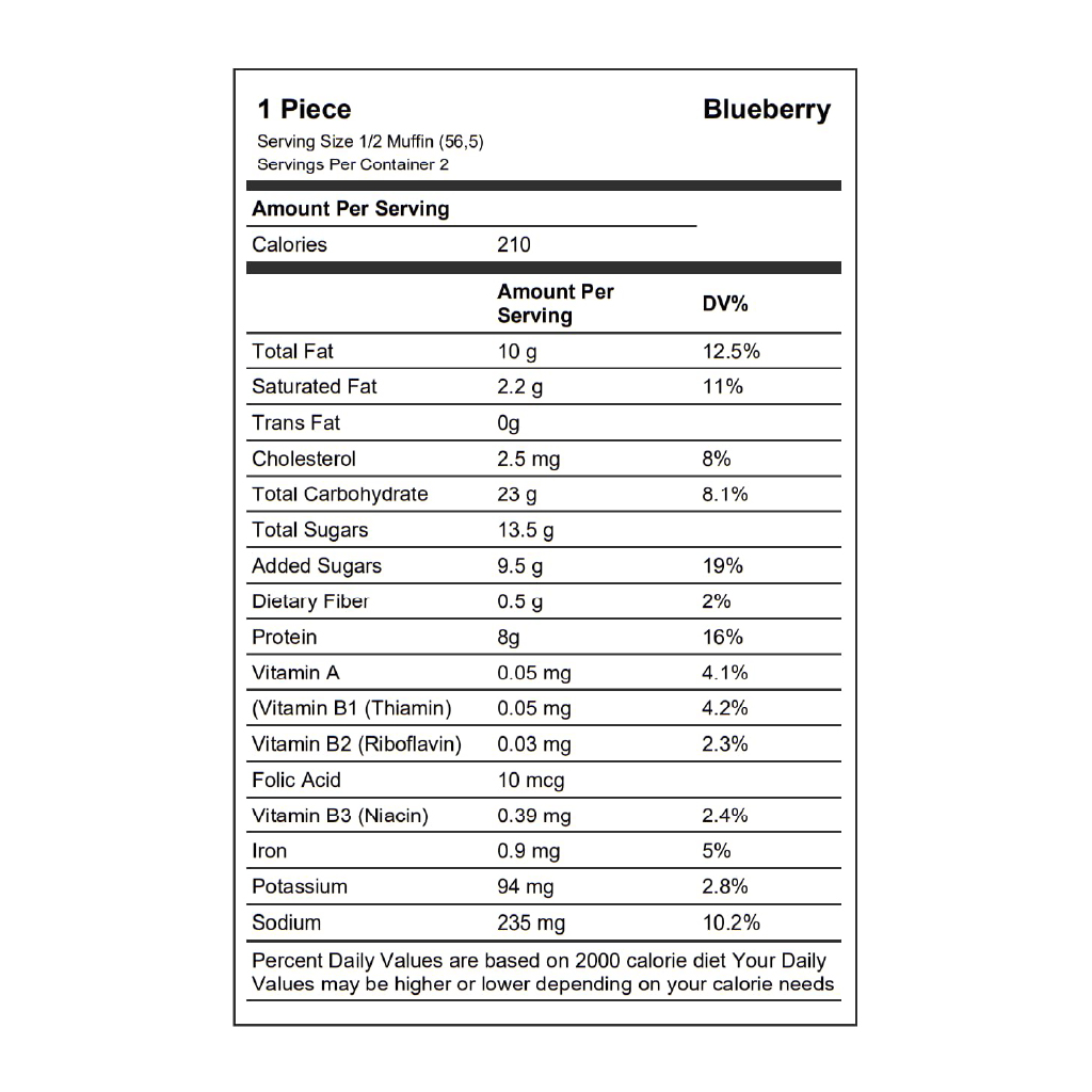 Laperva, The Complete Muffin Blueberry, Protein-rich blueberry flavored muffin snack, 113g