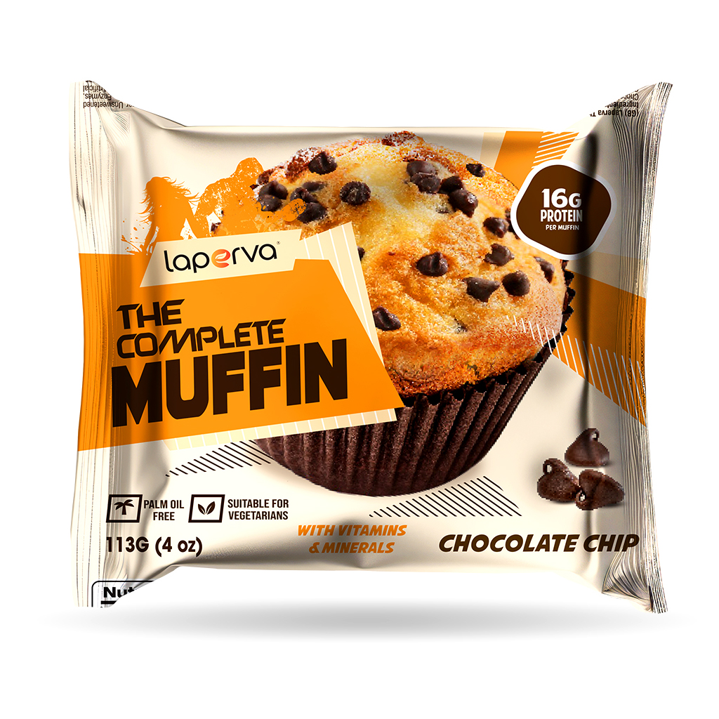 Laperva, The Complete Muffin Chocolate Chip, Protein-rich chocolate chip muffin snack, 113g