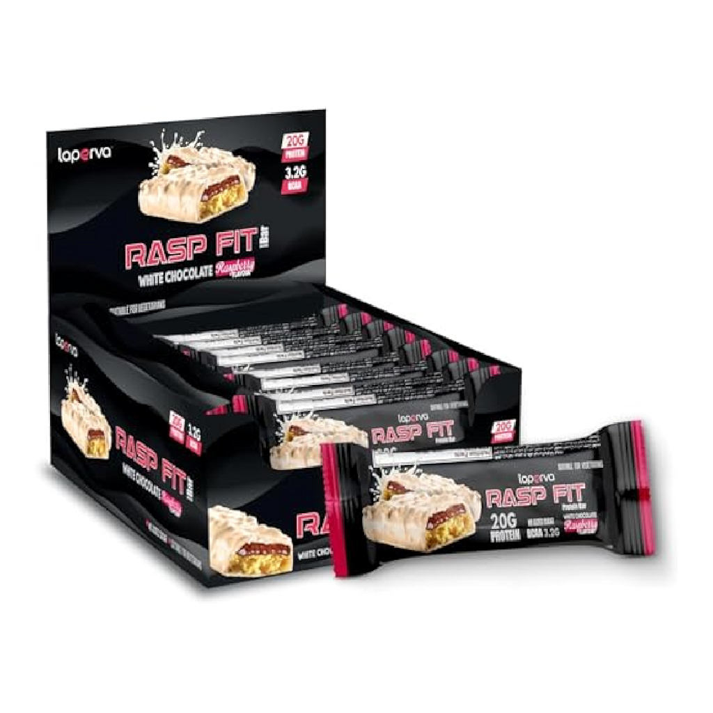 Laperva, Rasp Fit Protein Bar White Chocolate Raspberry, High protein bar with white chocolate raspberry, 60g