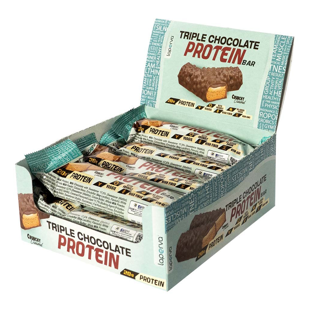 Laperva, Triple Chocolate Protein Bar, Rich triple chocolate flavored protein bar, 60g