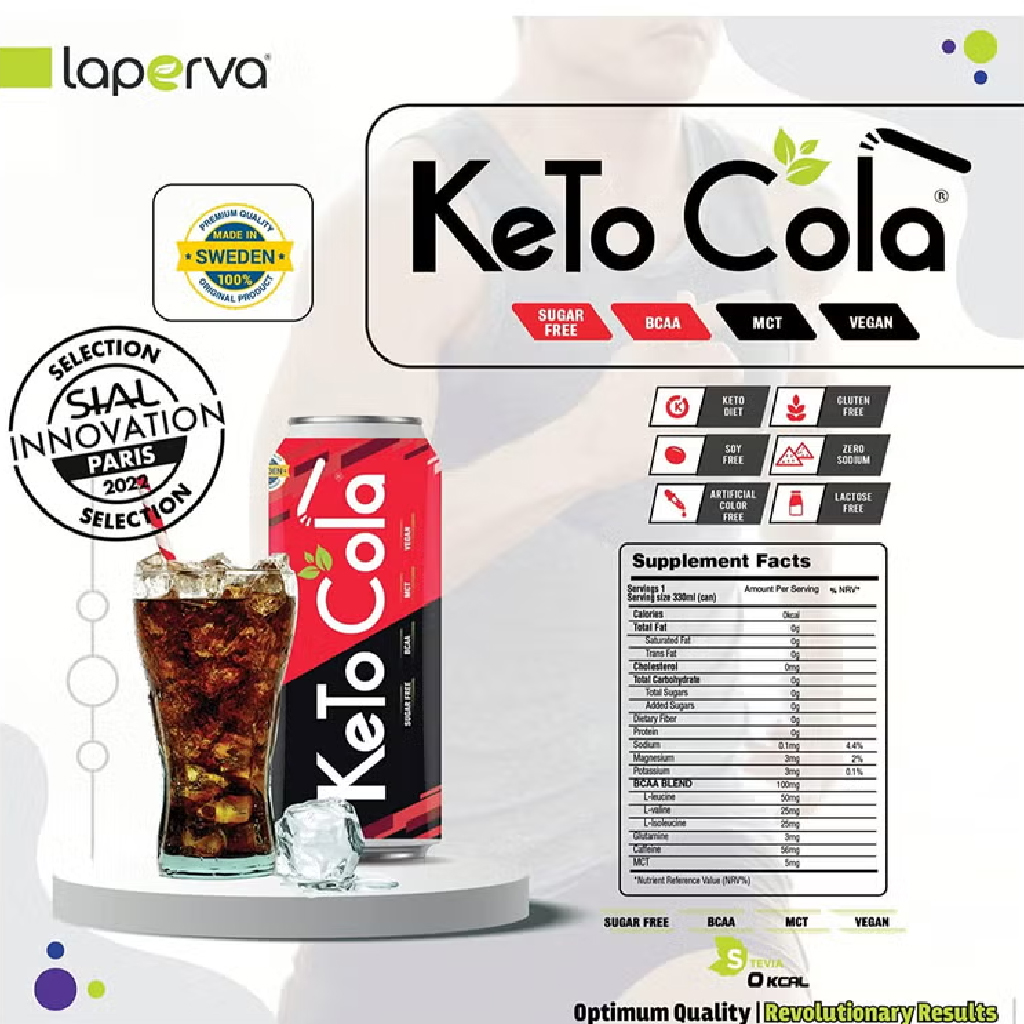 Laperva, Kito Cola, Low-carb ketogenic cola flavored drink, 330ml
