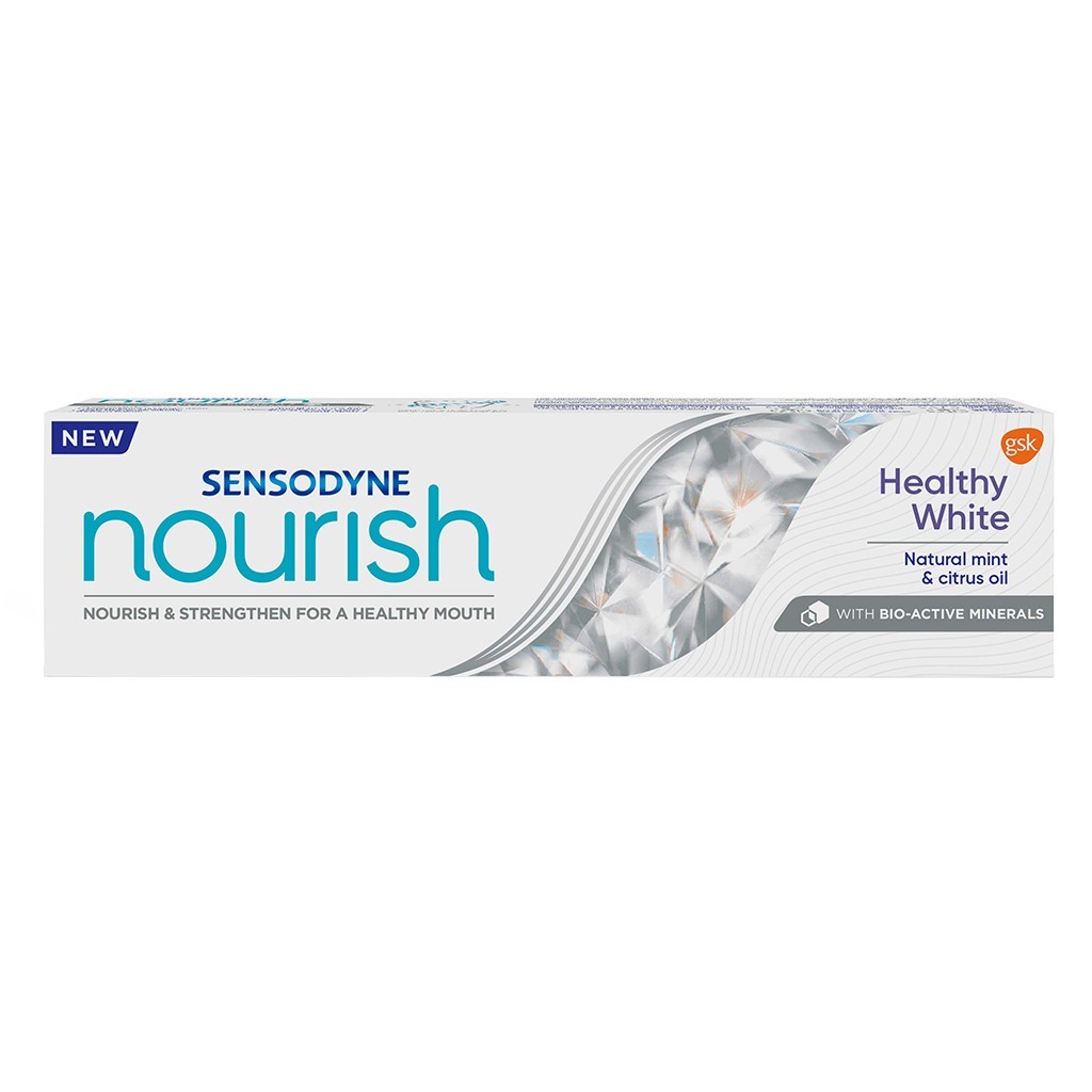 Sensodyne, Nourish Healthy White Toothpaste, Natural mint and citrus oil for whitening and sensitivity relief, 75 ml