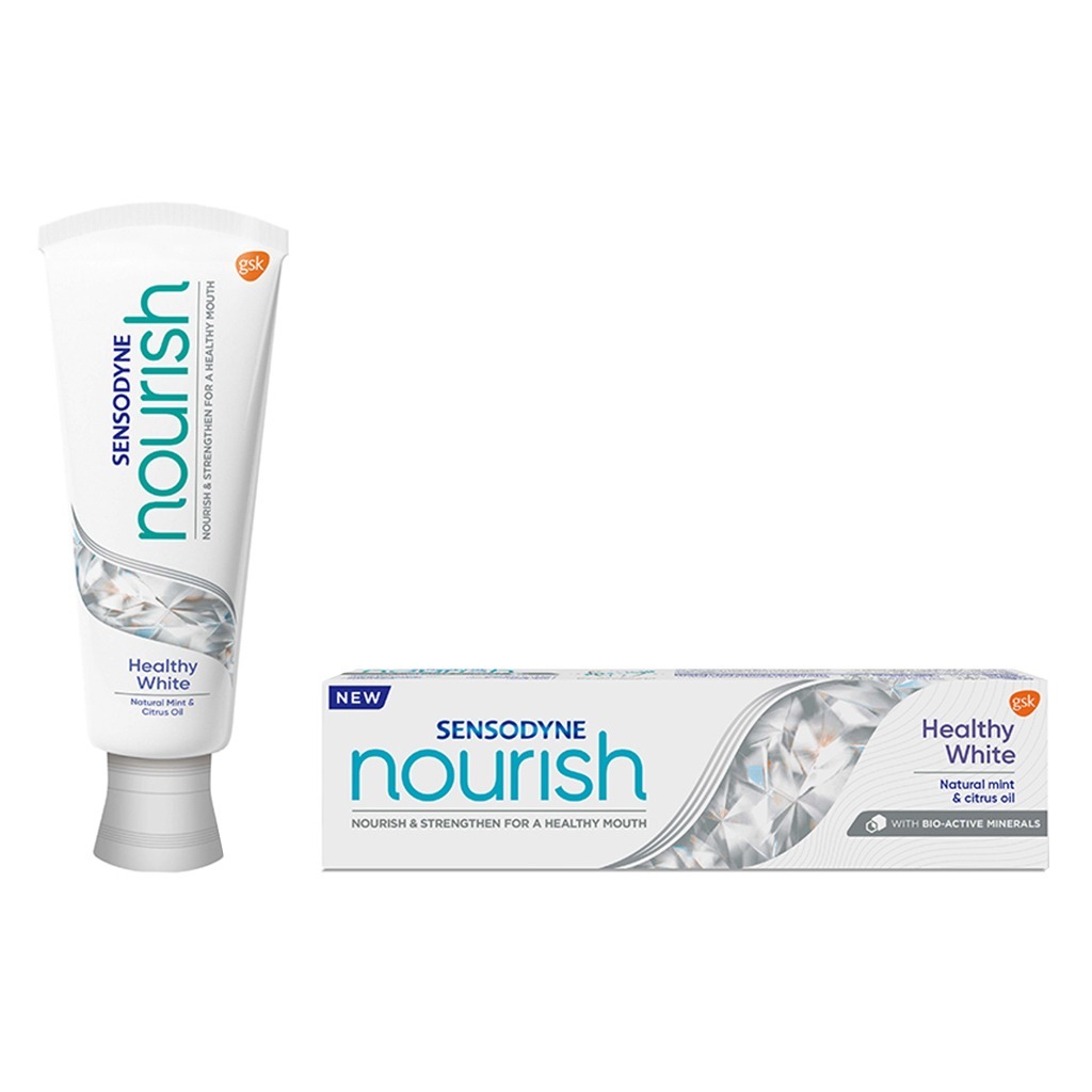 Sensodyne, Nourish Healthy White Toothpaste, Natural mint and citrus oil for whitening and sensitivity relief, 75 ml