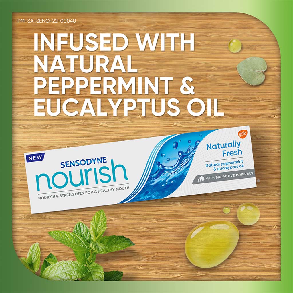 Sensodyne, Nourish Naturally Fresh Daily Toothpaste, Toothpaste with natural peppermint and eucalyptus oil, 75ml