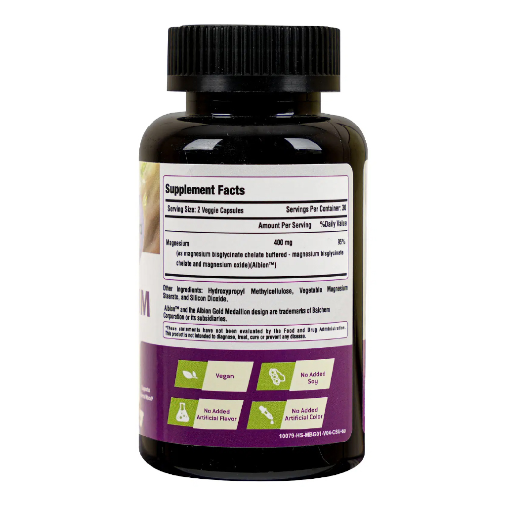 LAPERVA MAGNESIUM BISGLYCINATE, 60 VEGGIE CAPSULES, 400 MG