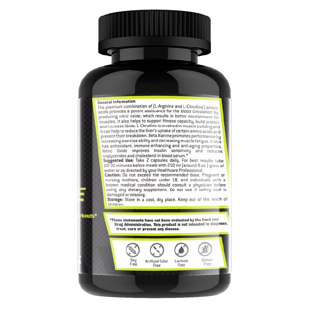 Laperva, L-Arginine L-Citrulline Beta Alanine Capsules, Amino acid blend for enhanced performance, 60 capsules