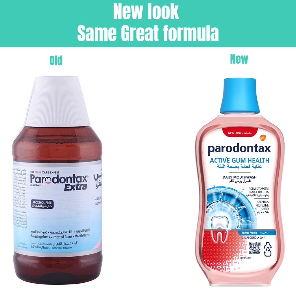 Parodontax, Active Gum Health Alcohol Free Daily Mouthwash Extra Fresh, Alcohol-free mouthwash for gum health and fresh breath, 300ml