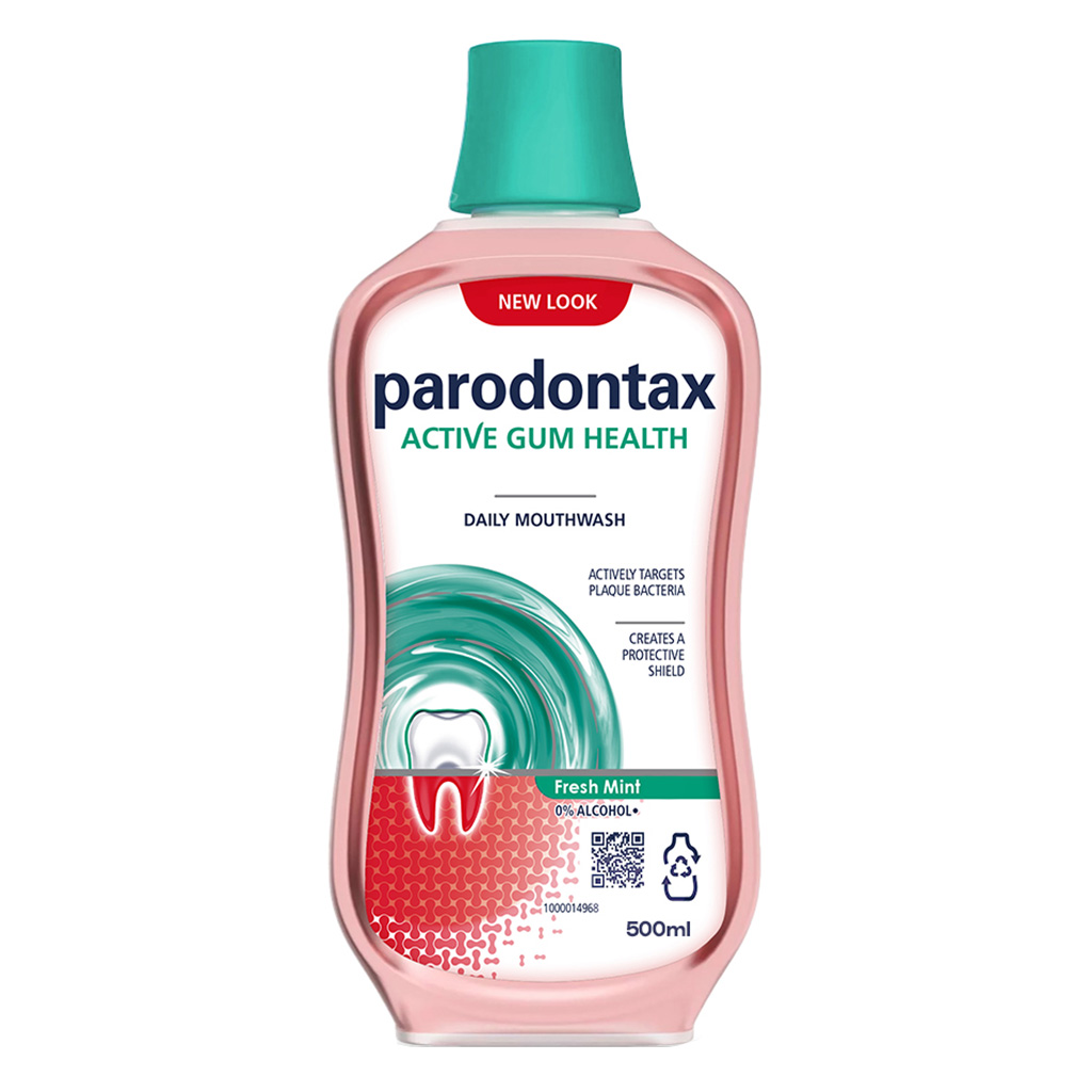 Parodontax, Daily Gum Care Fresh Mint Mouthwash, Mouthwash for healthy gums and fresh breath, 500ml