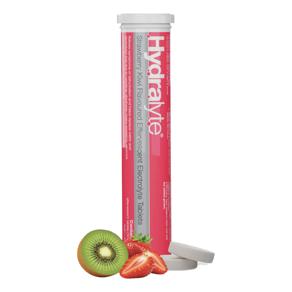 Hydralyte, Effervescent Straw Kiwi, Electrolyte rehydration effervescent tablets, 20 tablets