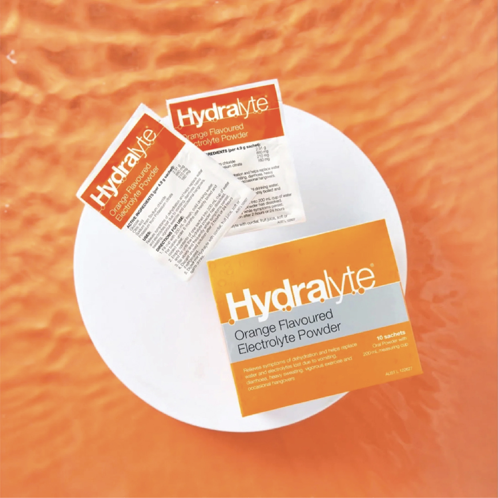 Hydralyte, Orange Oral Rehydration Powder, Electrolyte replacement for dehydration, Orange flavor