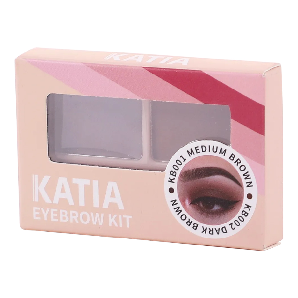 Katia, Eyebrow Kit Medium Brown KB001, Complete eyebrow shaping kit in medium brown