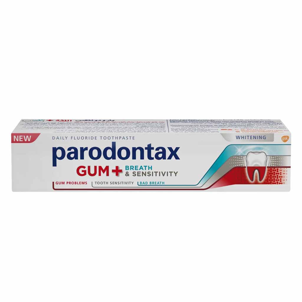 Parodontax, Gum breath and sensitivity whitening toothpaste, Toothpaste for gum health and whitening, 75 ml
