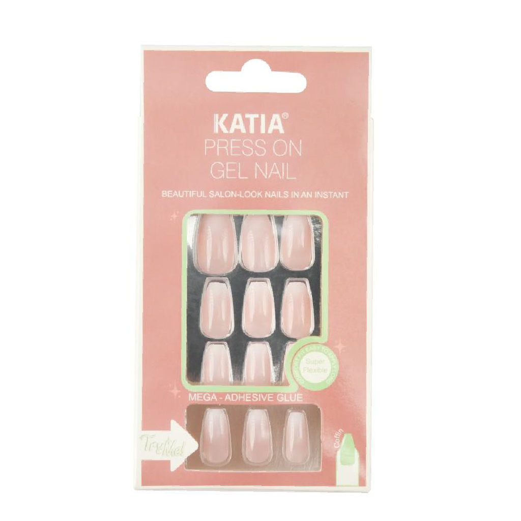 Katia, Nails Coffin Omber CK103, Coffin shaped ombre artificial nails for stylish look