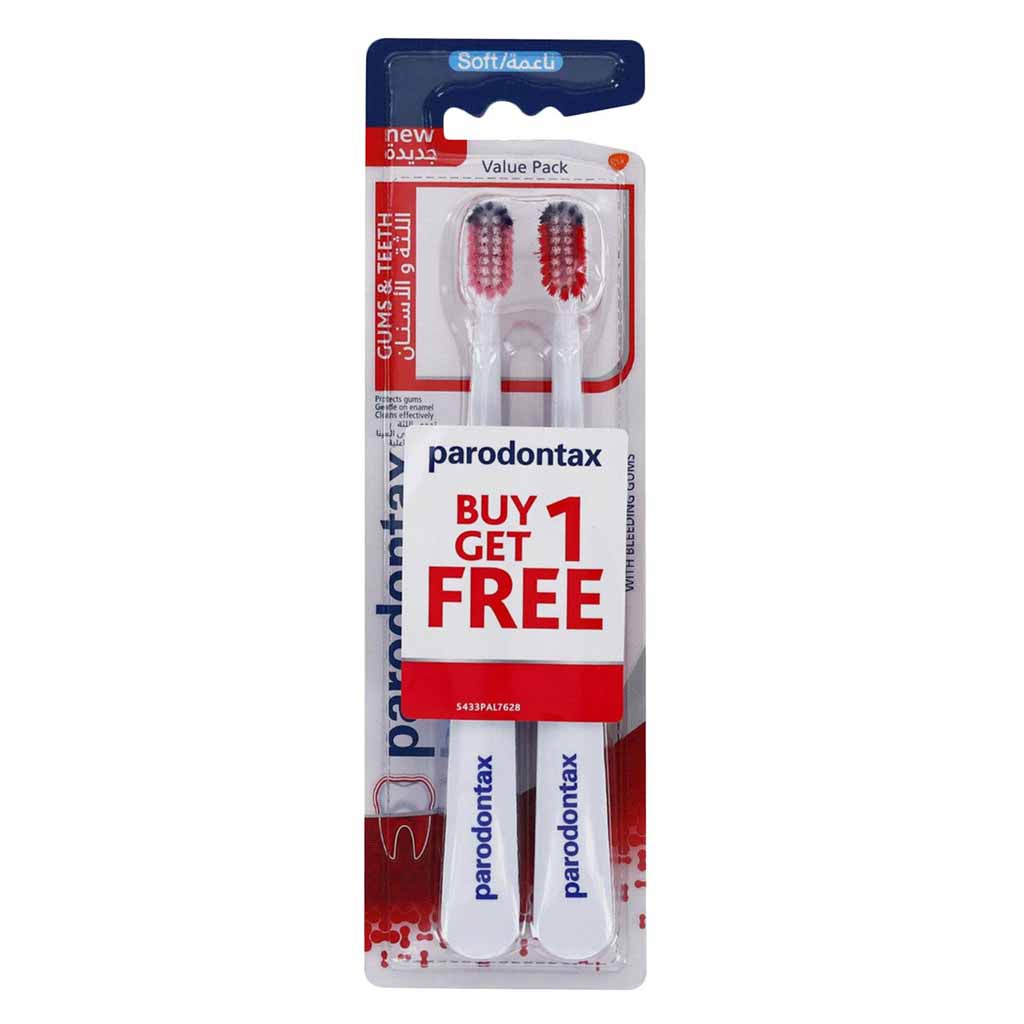 Parodontax, Gum and Teeth Soft Toothbrush, Soft bristle toothbrush for gum health, 11 free