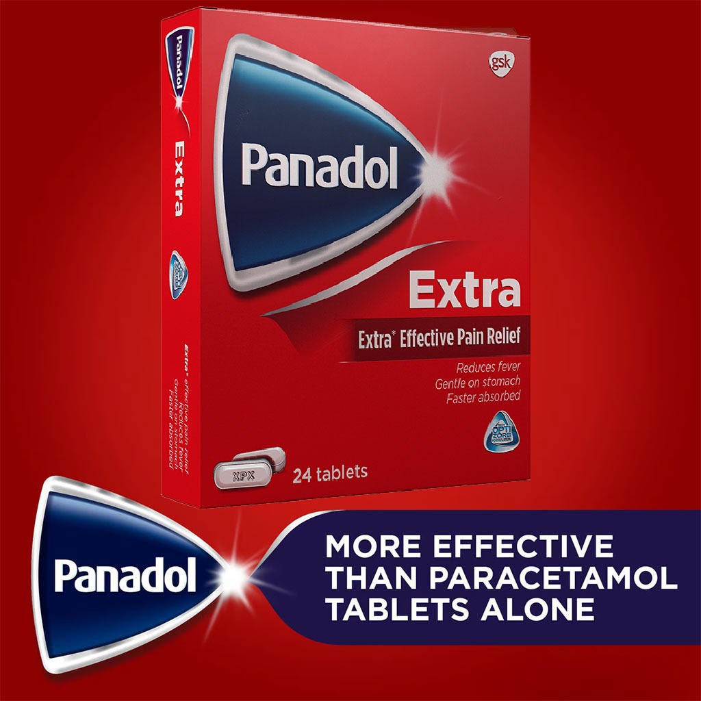 Panadol, Extra Tablets, Pain relief and fever reducer, 24 tablets