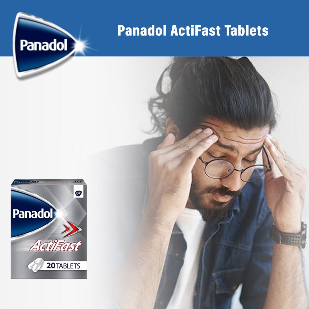Panadol, Actifast Tablets, Rapid pain relief tablets, 20 tablets