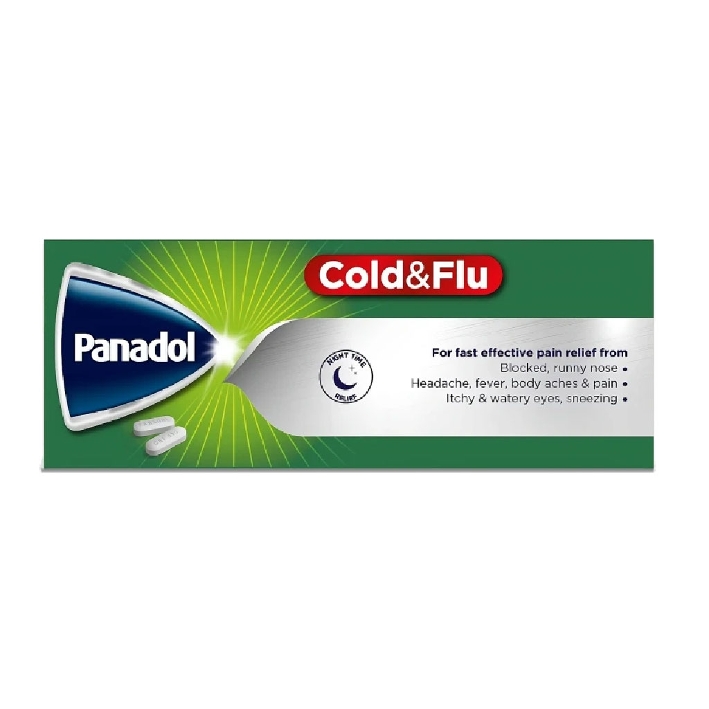 Panadol, Cold & Flu Night Capsules, Nighttime cold and flu relief capsules, 24 capsules