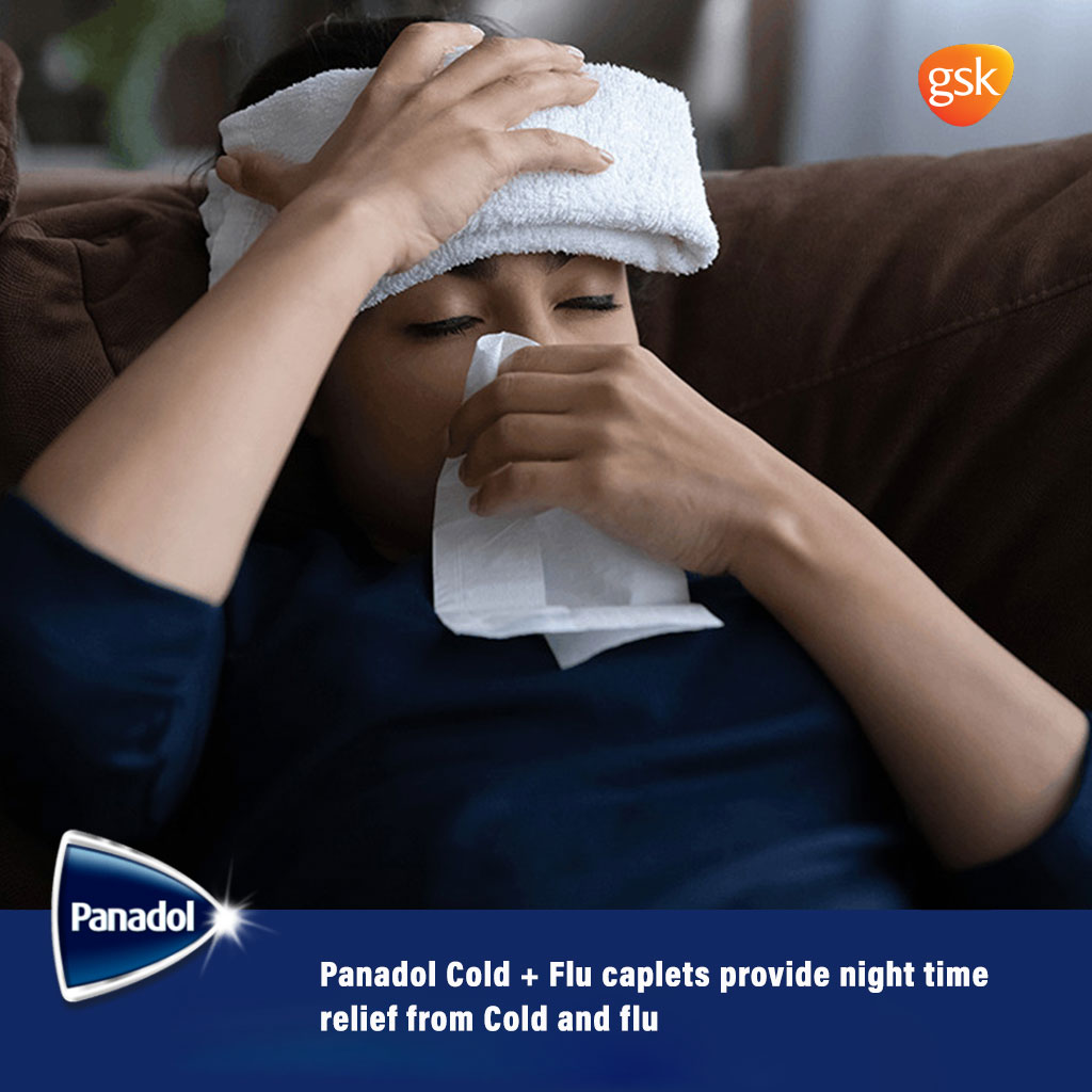 Panadol, Cold & Flu Night Capsules, Nighttime cold and flu relief capsules, 24 capsules