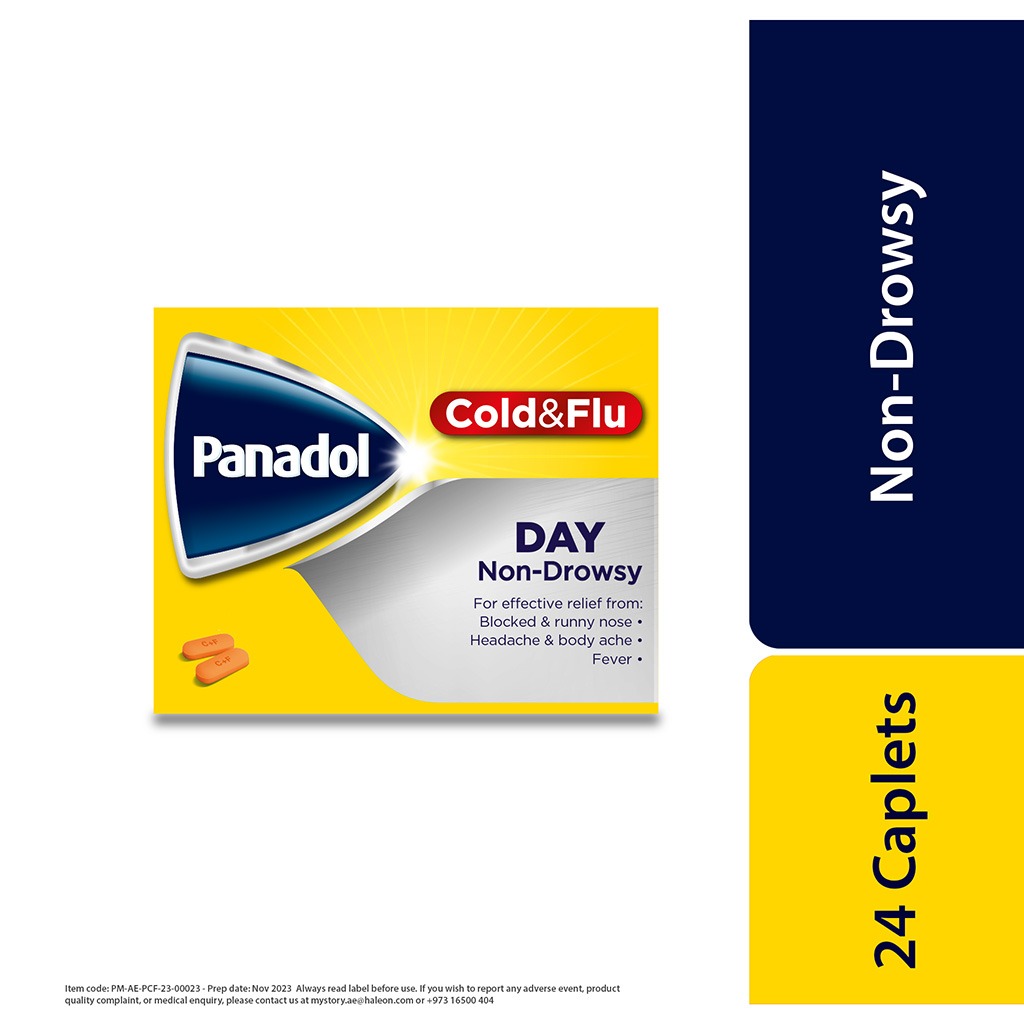 Panadol, Cold & Flu Day Capsules, Effective relief for cold and flu symptoms, 24 capsules