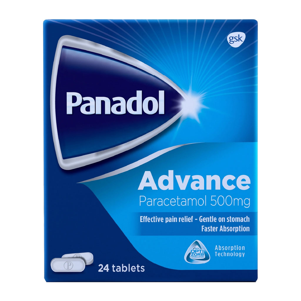 Panadol, Advance Tablets, Fast-acting pain relief tablets, 24 tablets