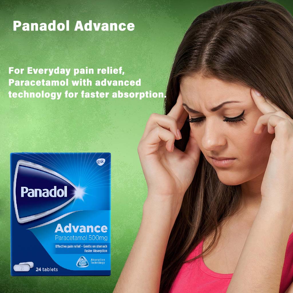 Panadol, Advance Tablets, Fast-acting pain relief tablets, 24 tablets