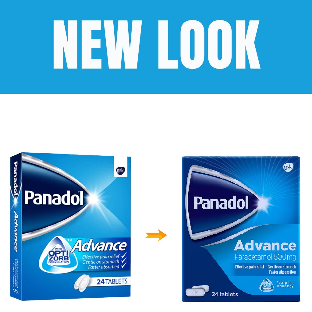 Panadol, Advance Tablets, Fast-acting pain relief tablets, 24 tablets