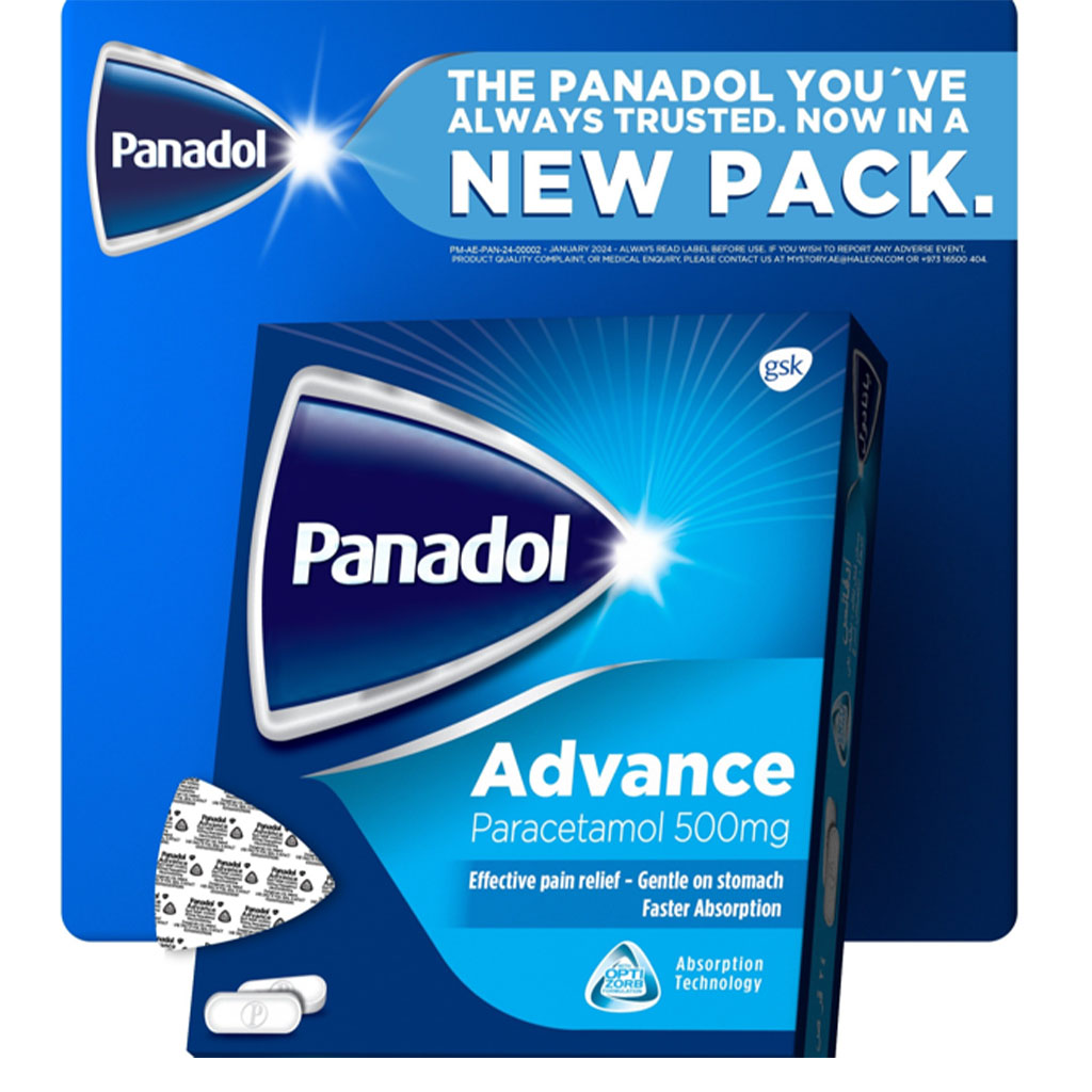 Panadol, Advance Tablets, Fast-acting pain relief tablets, 24 tablets