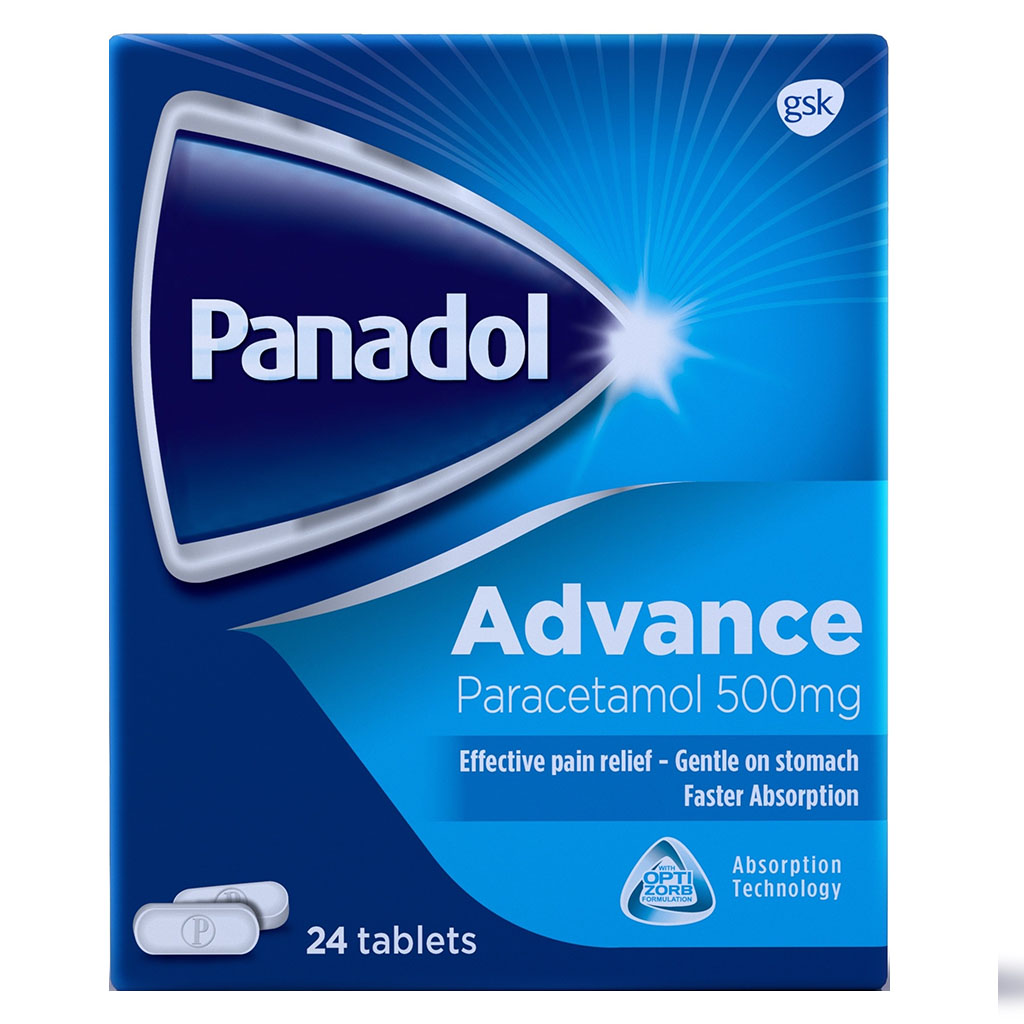 Panadol, Advance Tablets, Fast-acting pain relief tablets, 24 tablets