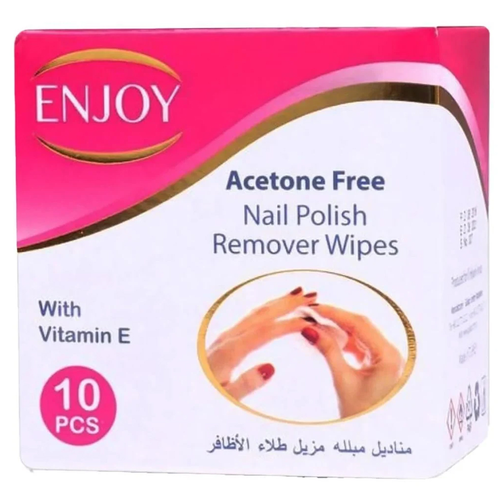 Enjoy, Acetone Wipes, Convenient acetone nail polish remover wipes, 10 pieces