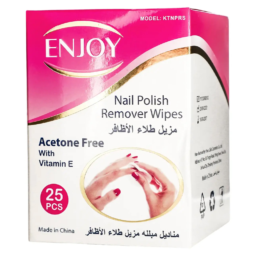 Enjoy, Acetone Wipes, Nail Polish Remover Wipes, 25 Pieces