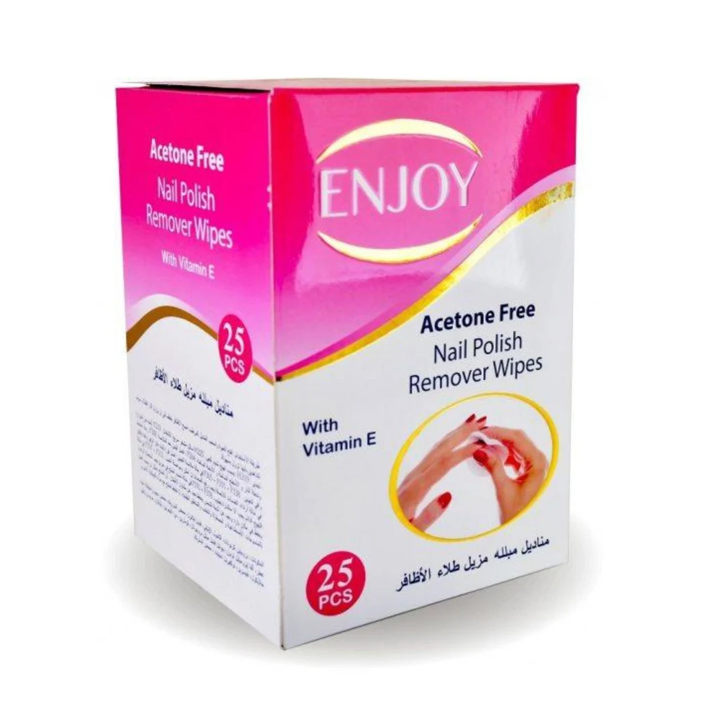 Enjoy, Acetone Wipes, Nail Polish Remover Wipes, 25 Pieces