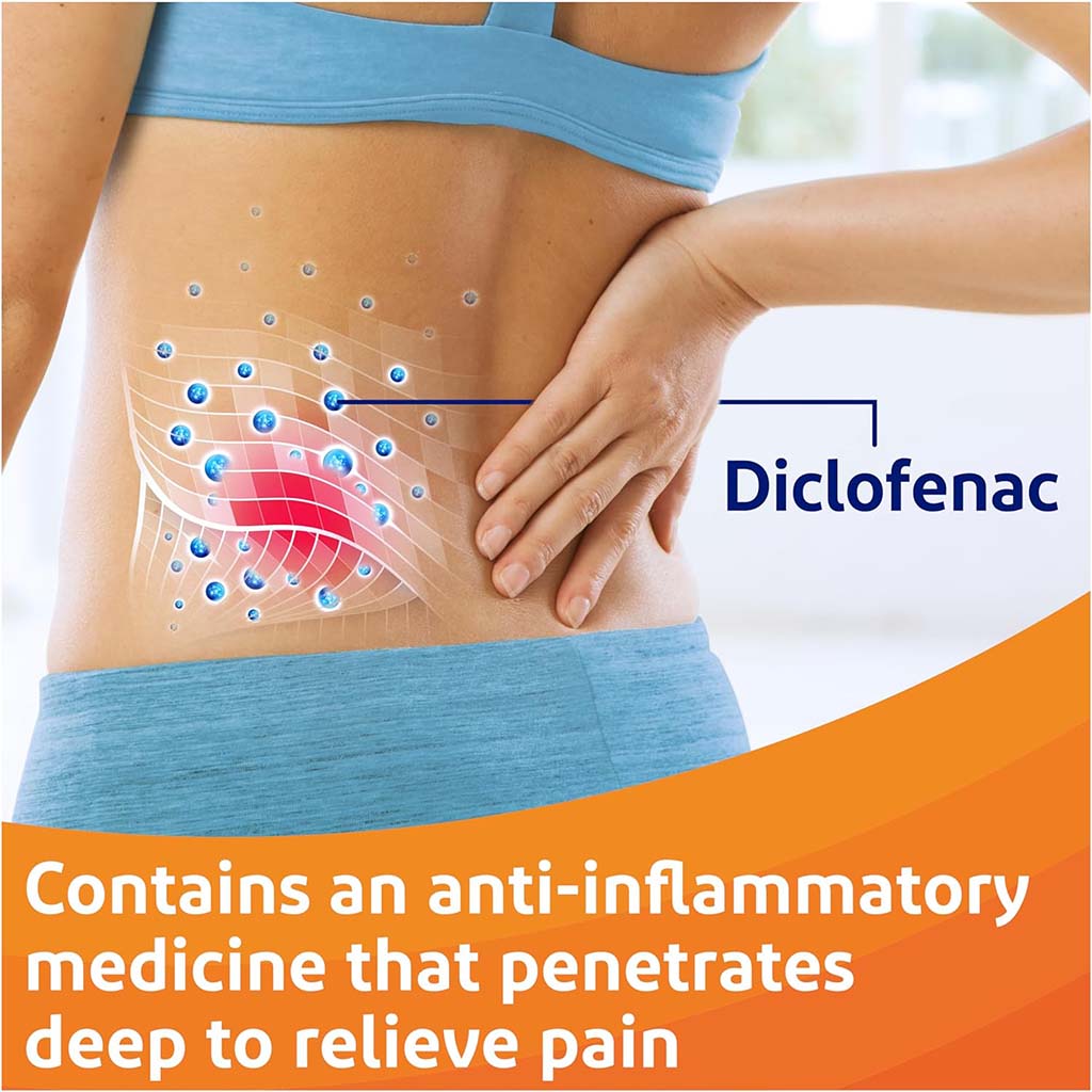 Voltaren, Diclofenac Emulgel For Back Pain & Muscle Pain, Fast-absorbing pain relief gel with no mess applicator, 100 g