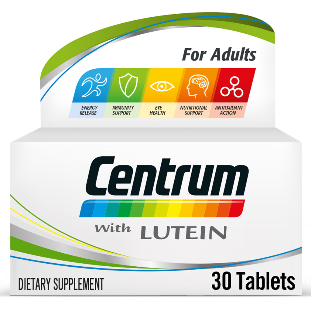 Centrum With Lutein Adult Multivitamin Supplement Tablets, Pack of 30's