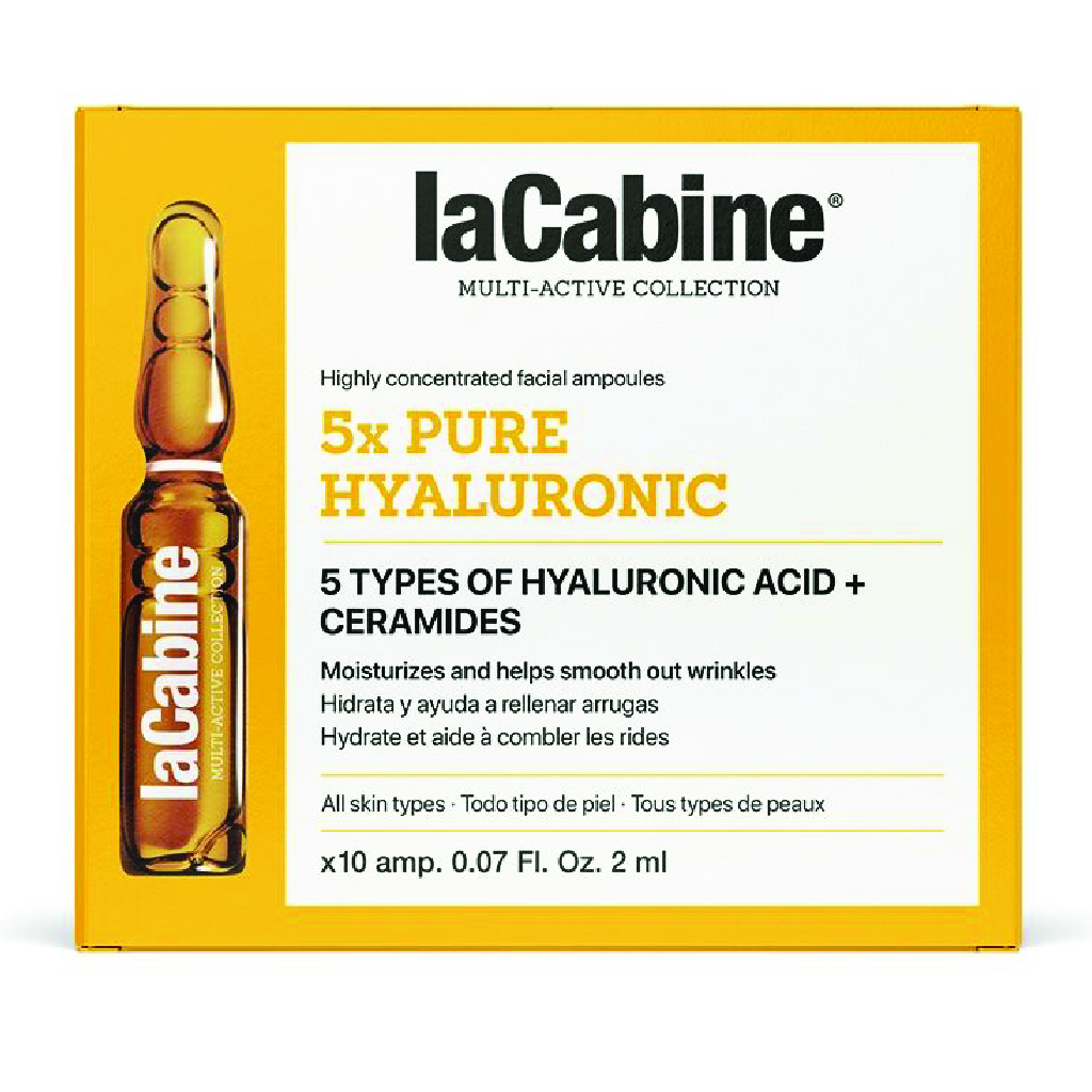 Lacabine, 5xPure Hyaluronic Ampoules, Hydrating facial ampoules with hyaluronic acid, 10 x 2ml