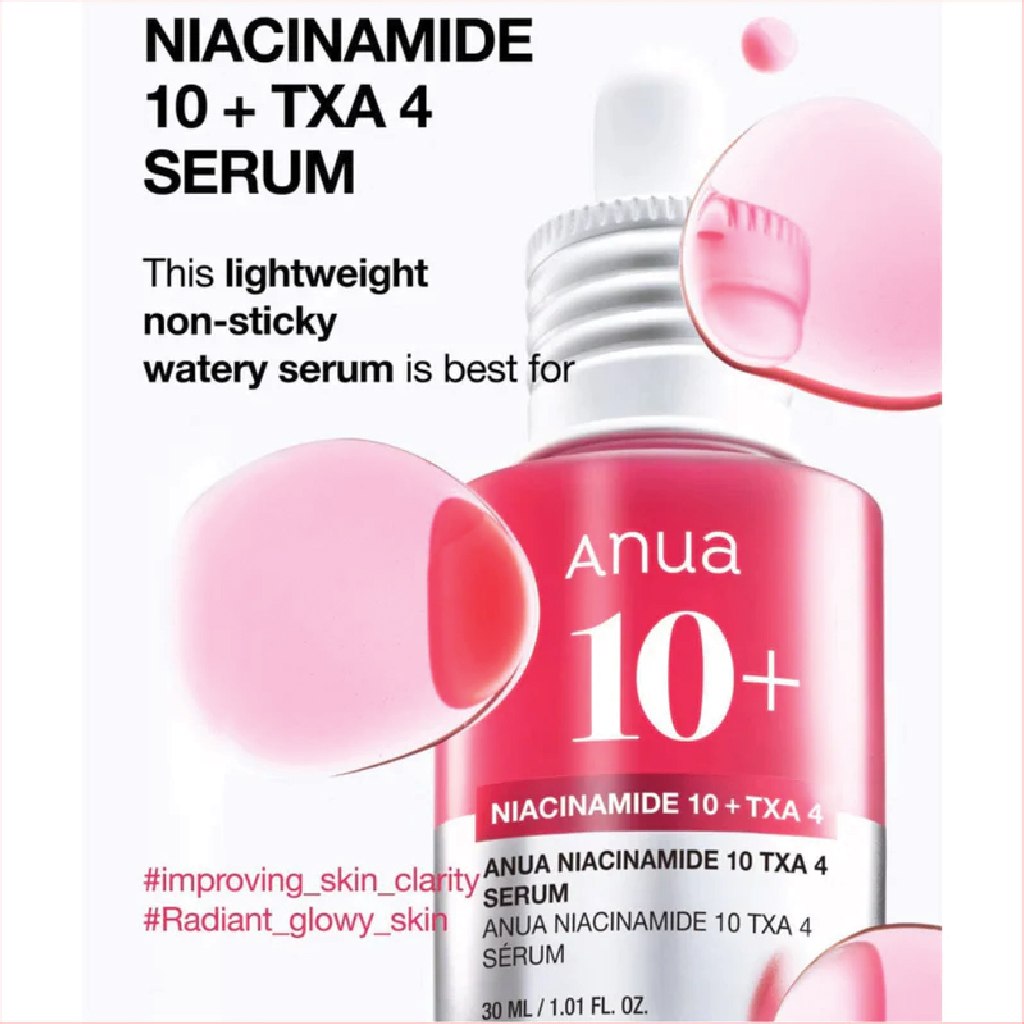 Anua, Niacinamide 10% + 4% TXA Dark Spot Serum, Serum to reduce dark spots and brighten skin, 30ml