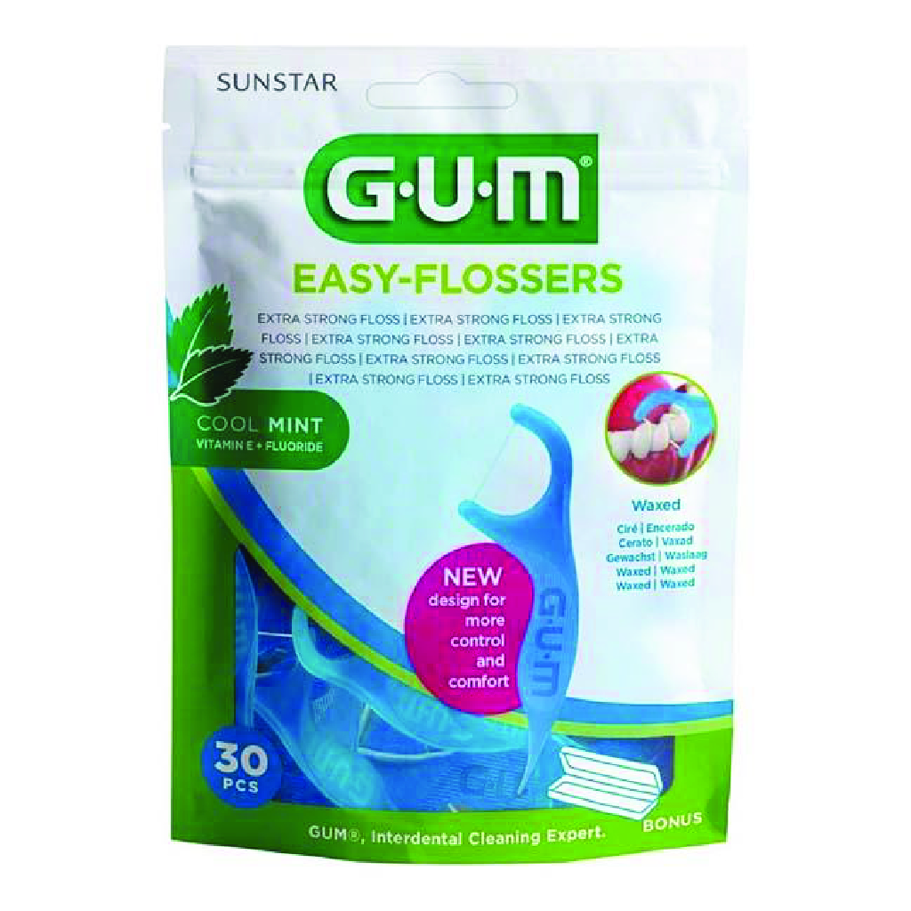 GUM Floss Easy Waxed with Fluoride Vitamin E (30's)