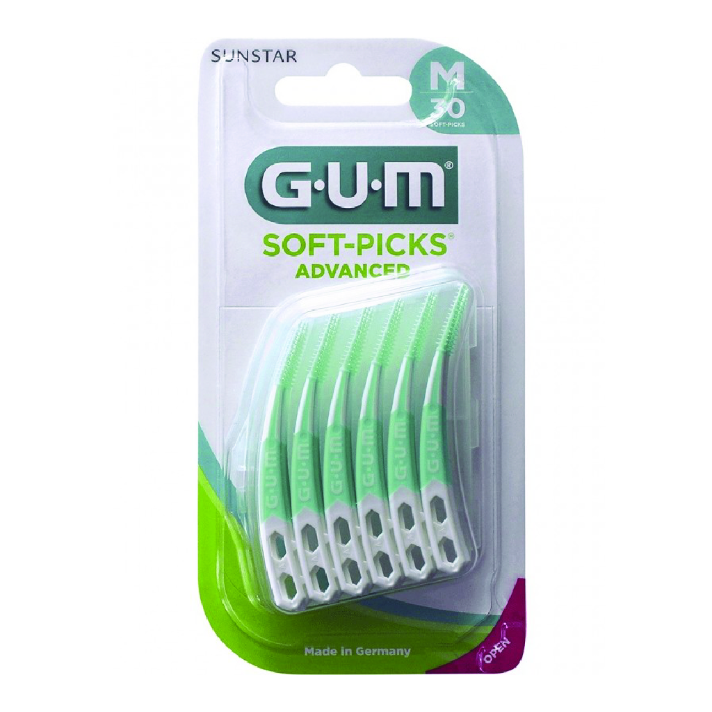 Sunstar GUM, Soft Picks Advanced Regular, Regular soft picks for interdental cleaning, 30 pieces