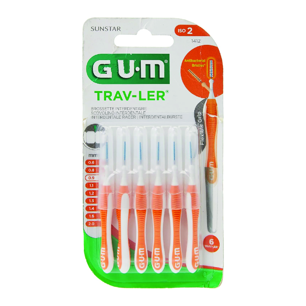 GUM TRAVLER INTERDENTAL BRUSH 0.9MM (6'S) SUNSTAR GUM 1412G