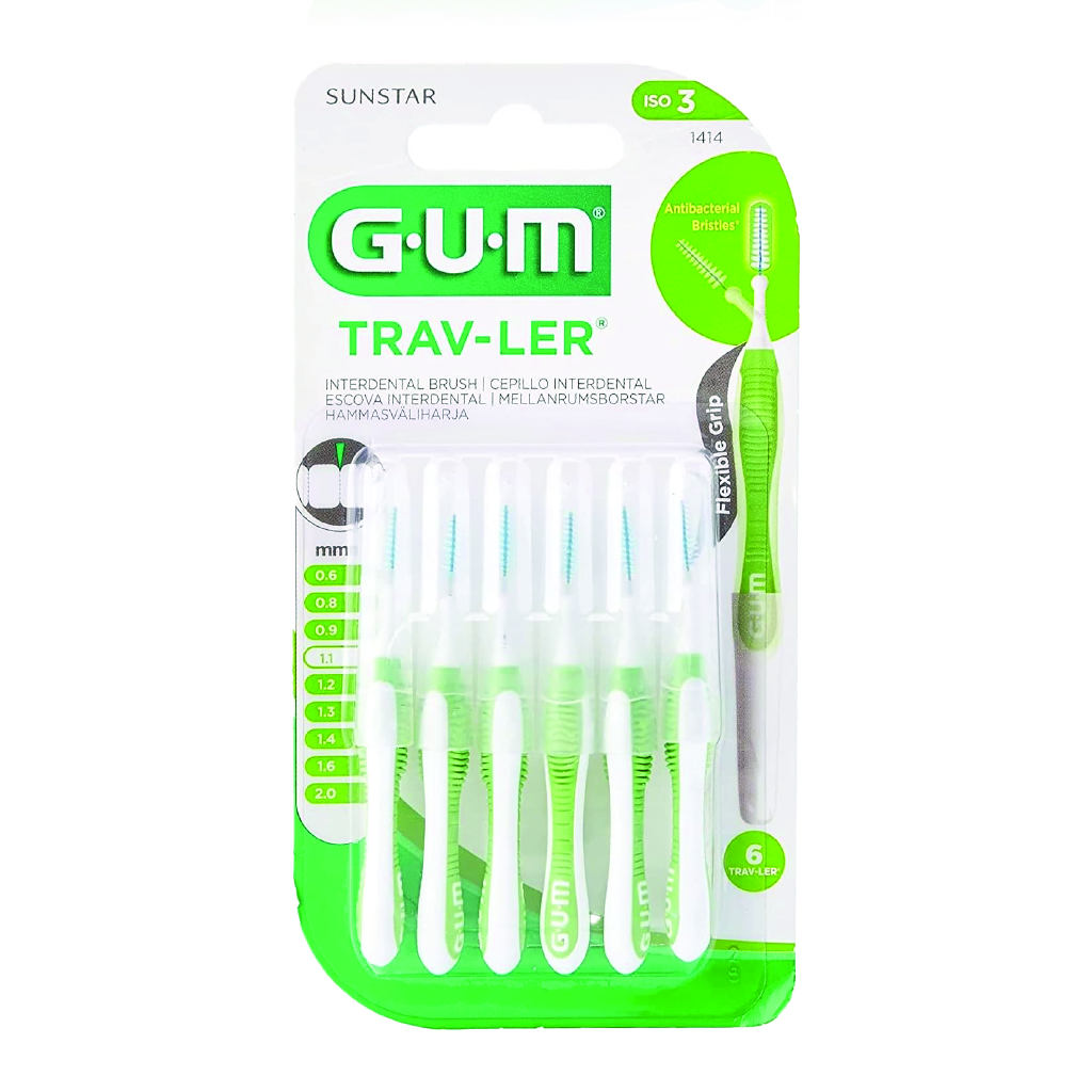 Sunstar Gum, Traveler Interdental Brush, 1.1mm interdental cleaning brush for oral hygiene