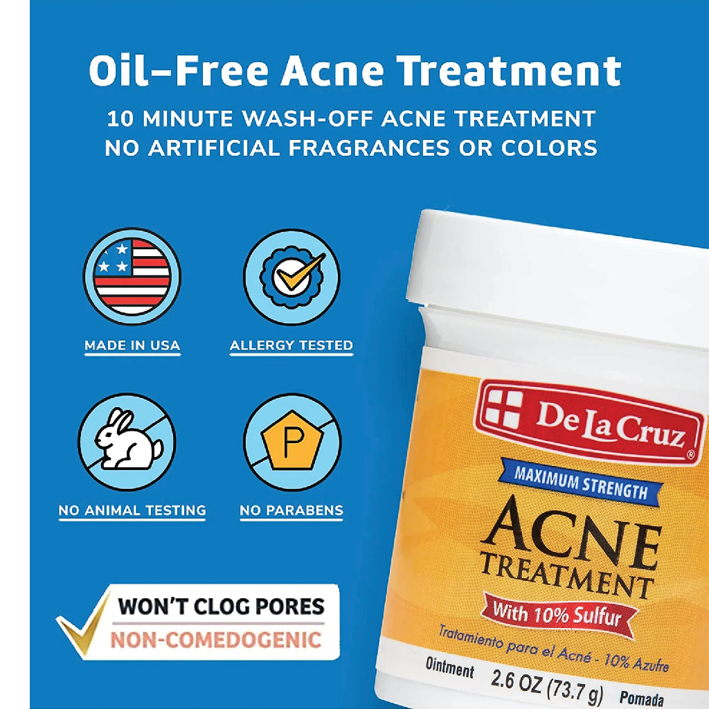 DE LA CRUZ 10% SULFUR OINTMENT ACNE TREATMENT 7G