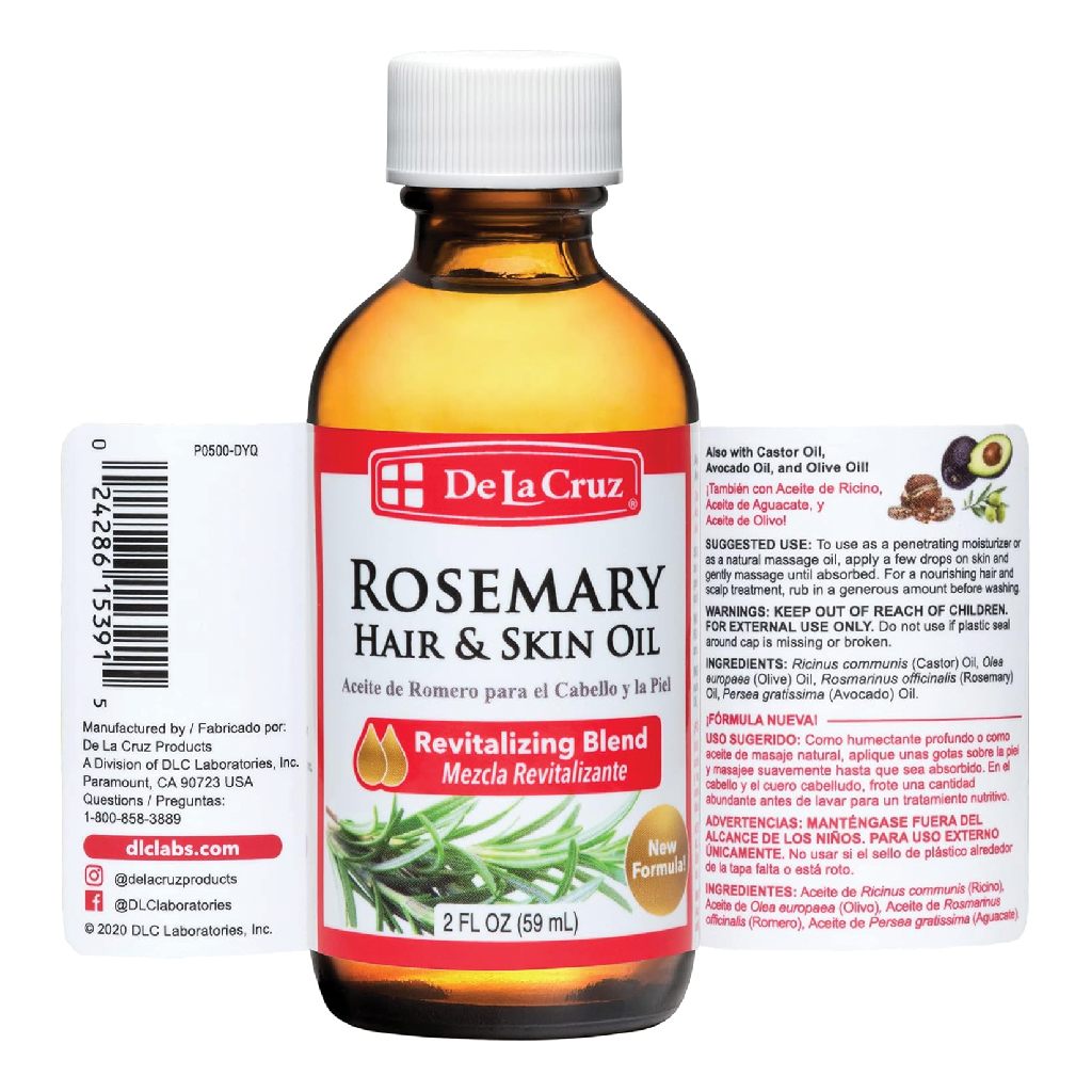 De La Cruz Oil of Rosemary Blend for Skin and Hair 59ml
