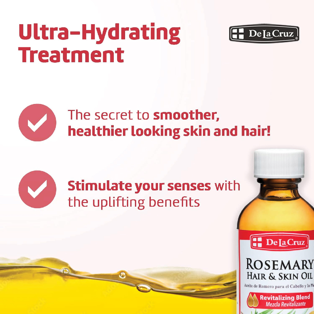 De La Cruz Oil of Rosemary Blend for Skin and Hair 59ml