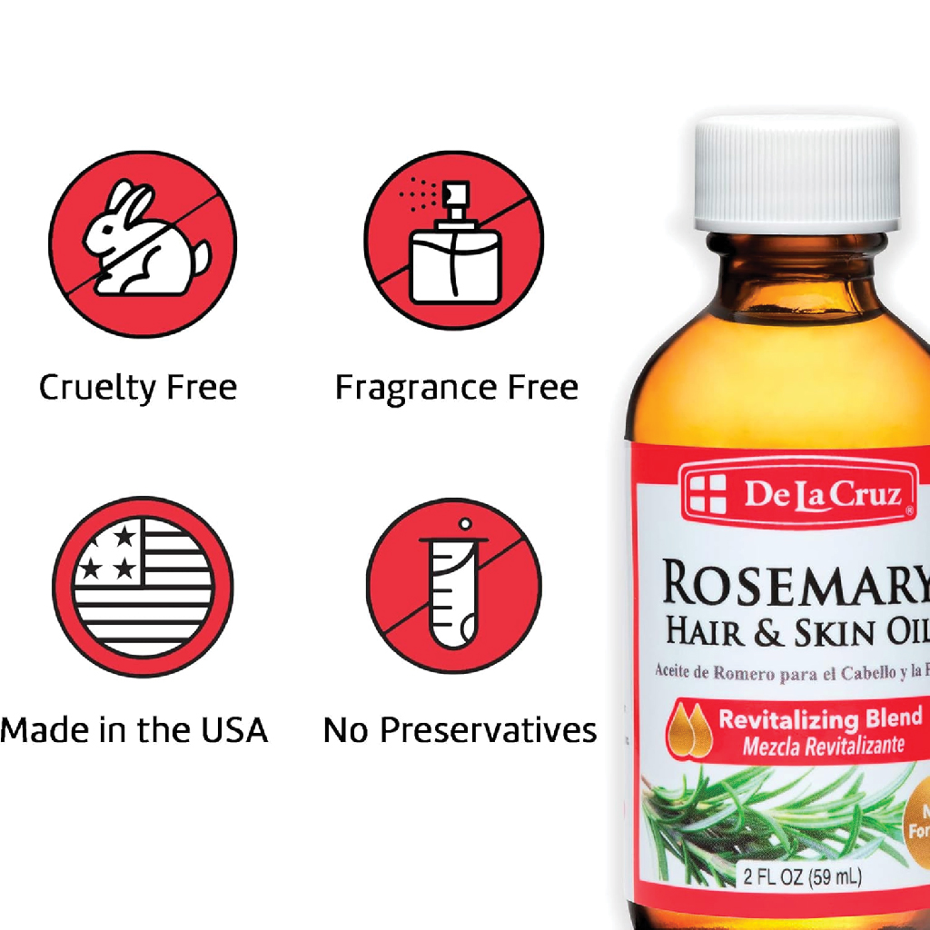 De La Cruz Oil of Rosemary Blend for Skin and Hair 59ml