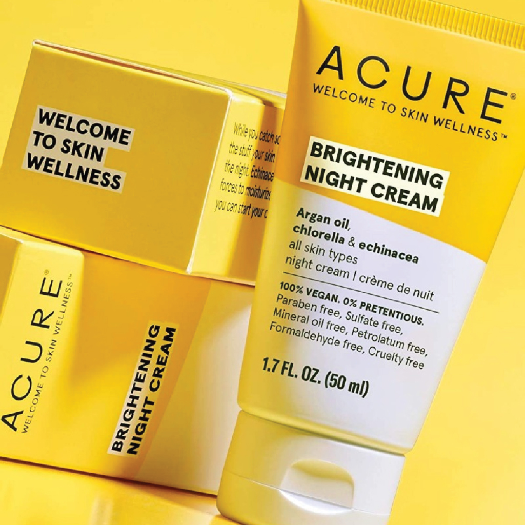 Acure, Night Whitening Cream, Brightening night cream for even skin tone, 50g